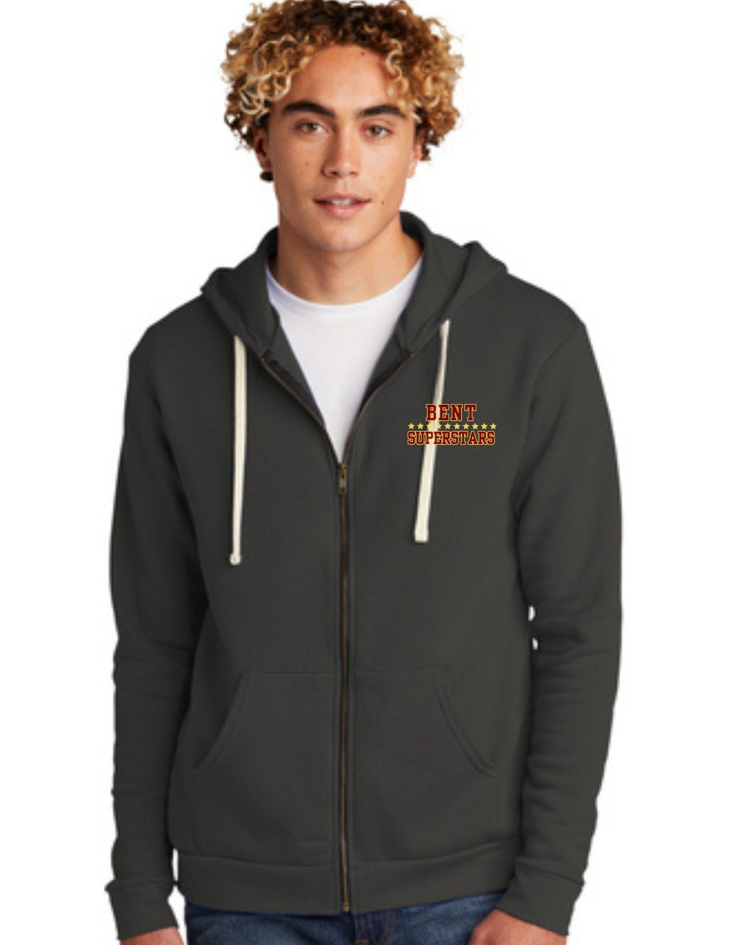 Next Level Santa Cruz Full Zip Hoodie with Maroon and Gold Embroidery