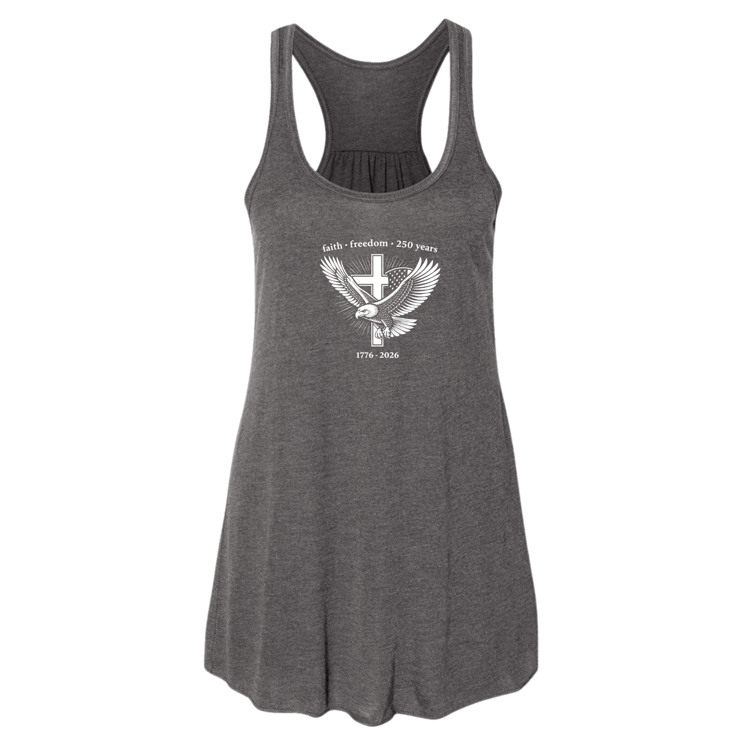 Women's Flowy Racerback Tank Top Faith & Freedom
