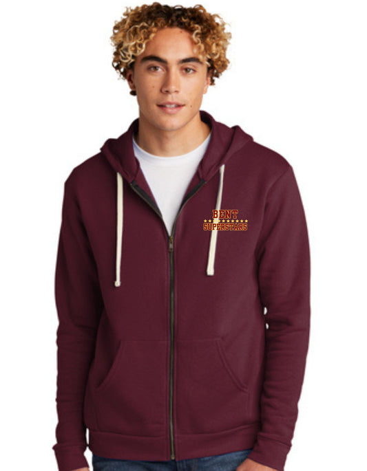 Next Level Santa Cruz Full Zip Hoodie with Maroon and Gold Embroidery