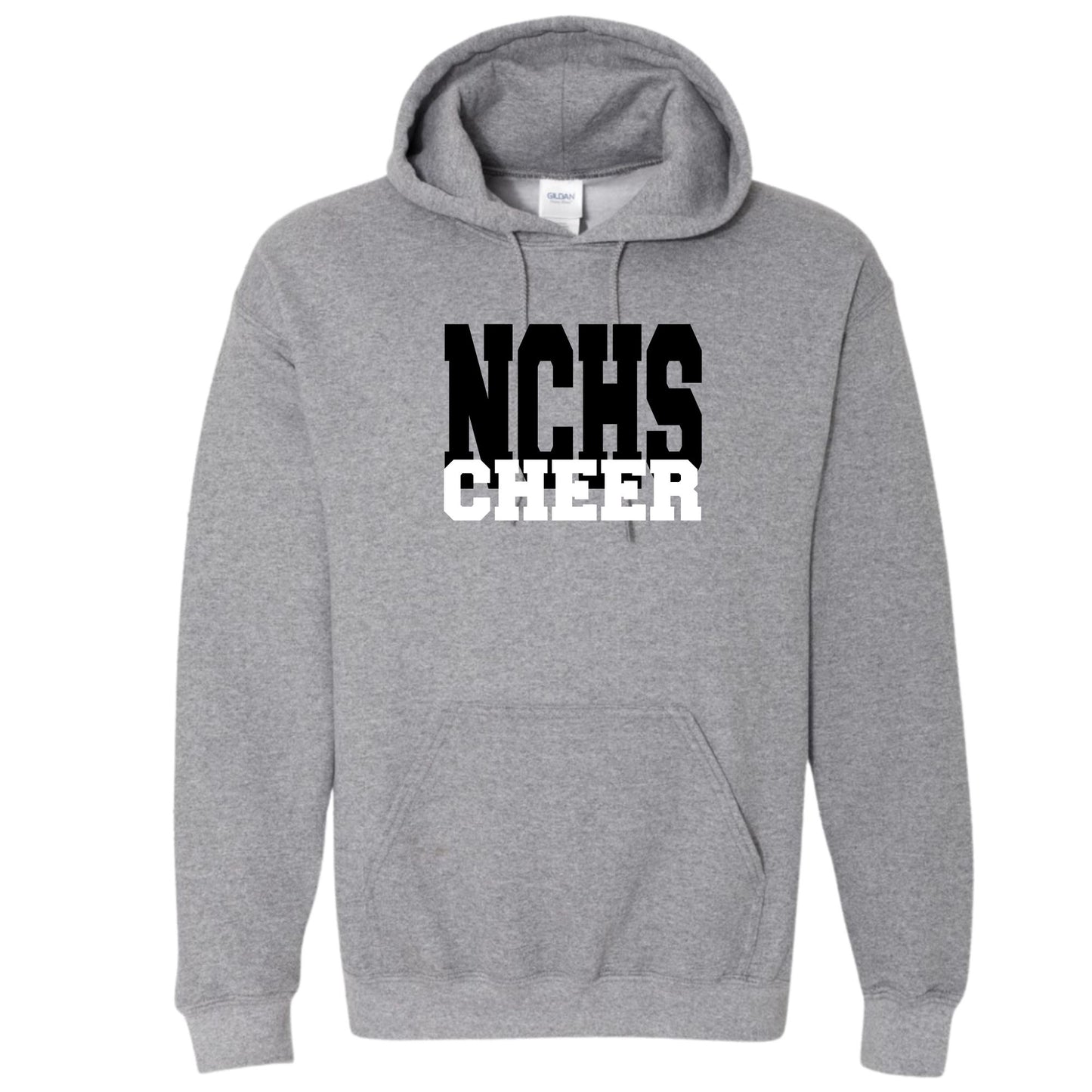 NCHS Cheer Print on Gildan Softstyle Unisex Hooded Sweatshirt