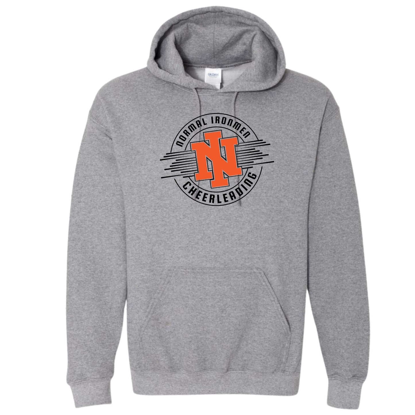 NCHS Circle Cheer Print on Gildan Softstyle Unisex Hooded Sweatshirt