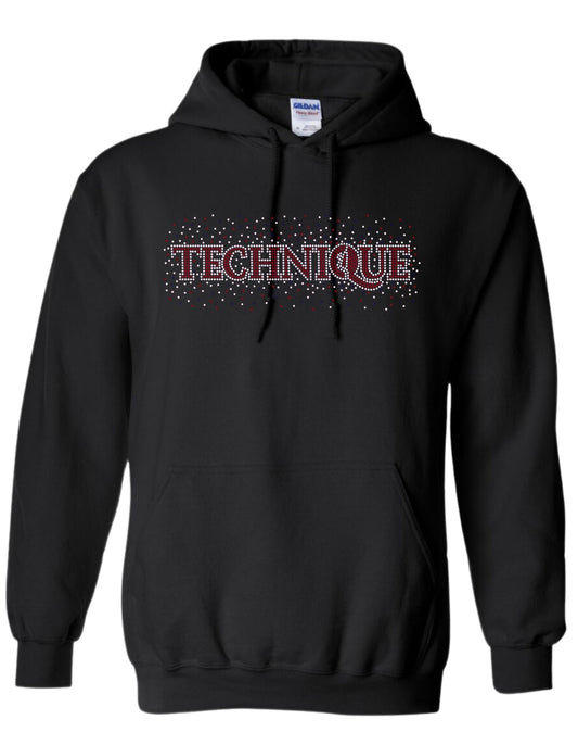 Technique Bling Red, AB & Blue Logo Print on Heavy Blend Unisex Hoodie