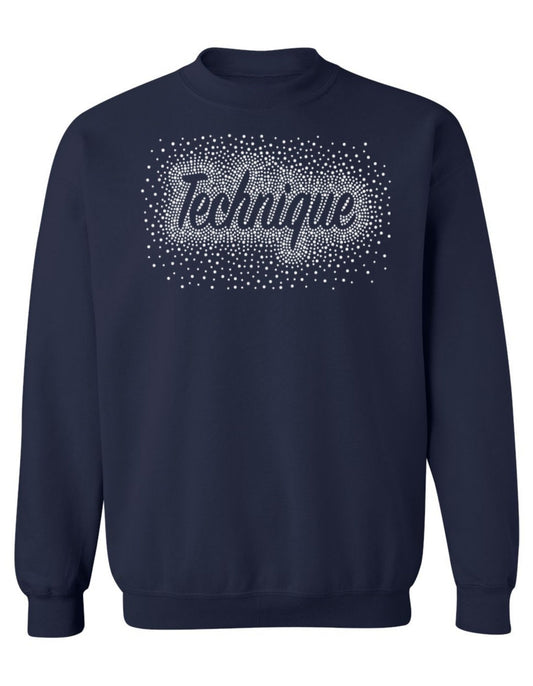 Technique Bling Script Print on Heavy Blend Unisex Crewneck Sweatshirt