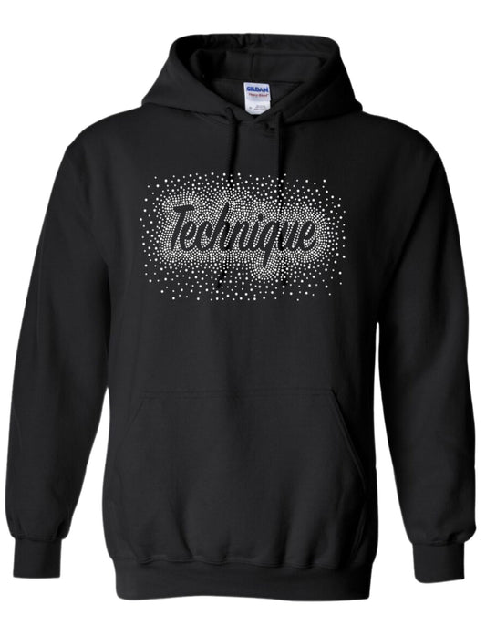 Technique Bling Script Print on Heavy Blend Unisex Hoodie