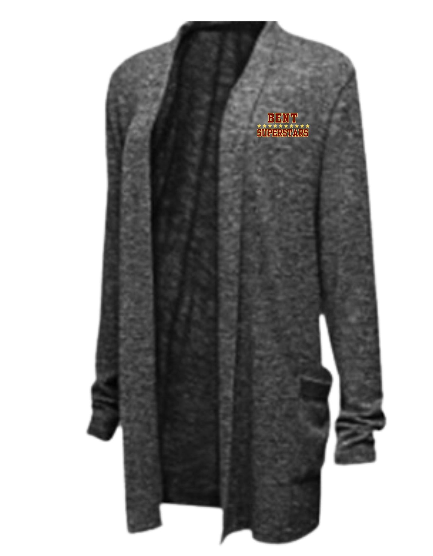 Baw Ladies Easy Fit Cardigan with Maroon and Gold Embroidery