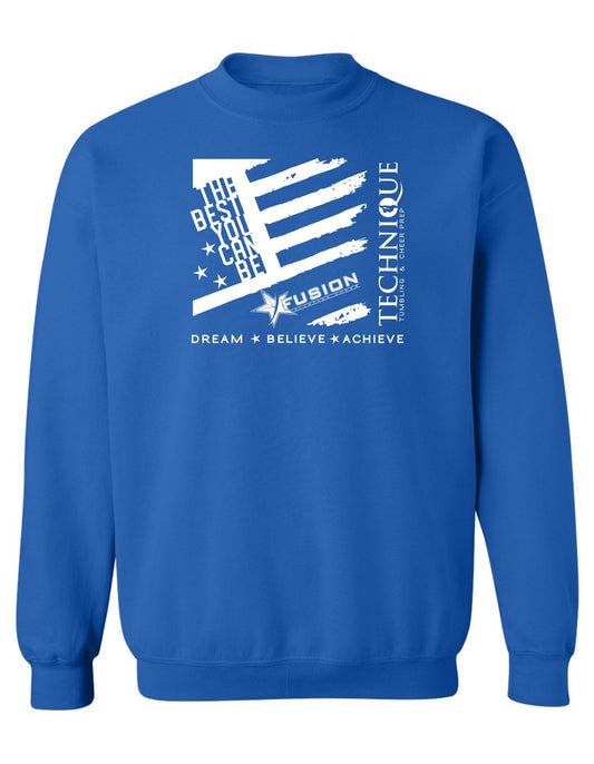 Technique Flag Print on Heavy Blend Unisex Crewneck Sweatshirt