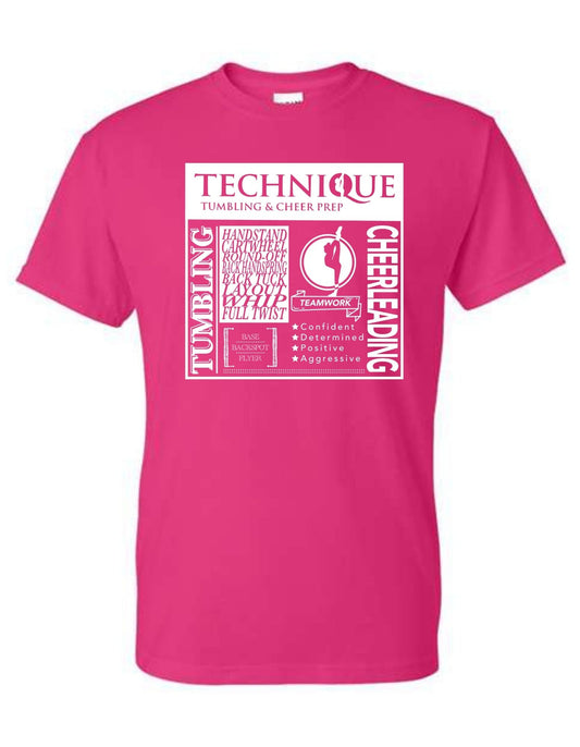 "Technique Words" Print on Heavy Blend Unisex T-Shirt