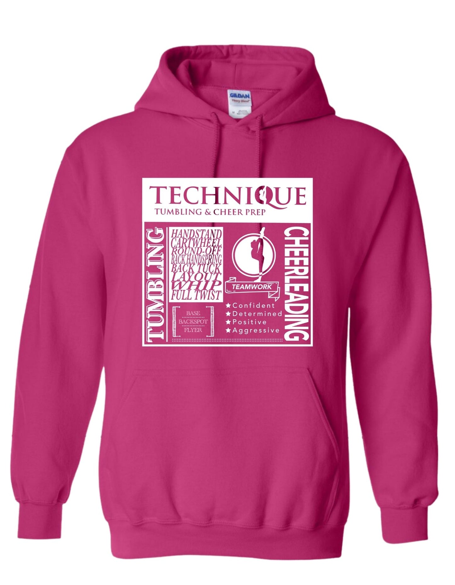 "Technique Words" Print on Heavy Blend Unisex Hoodie