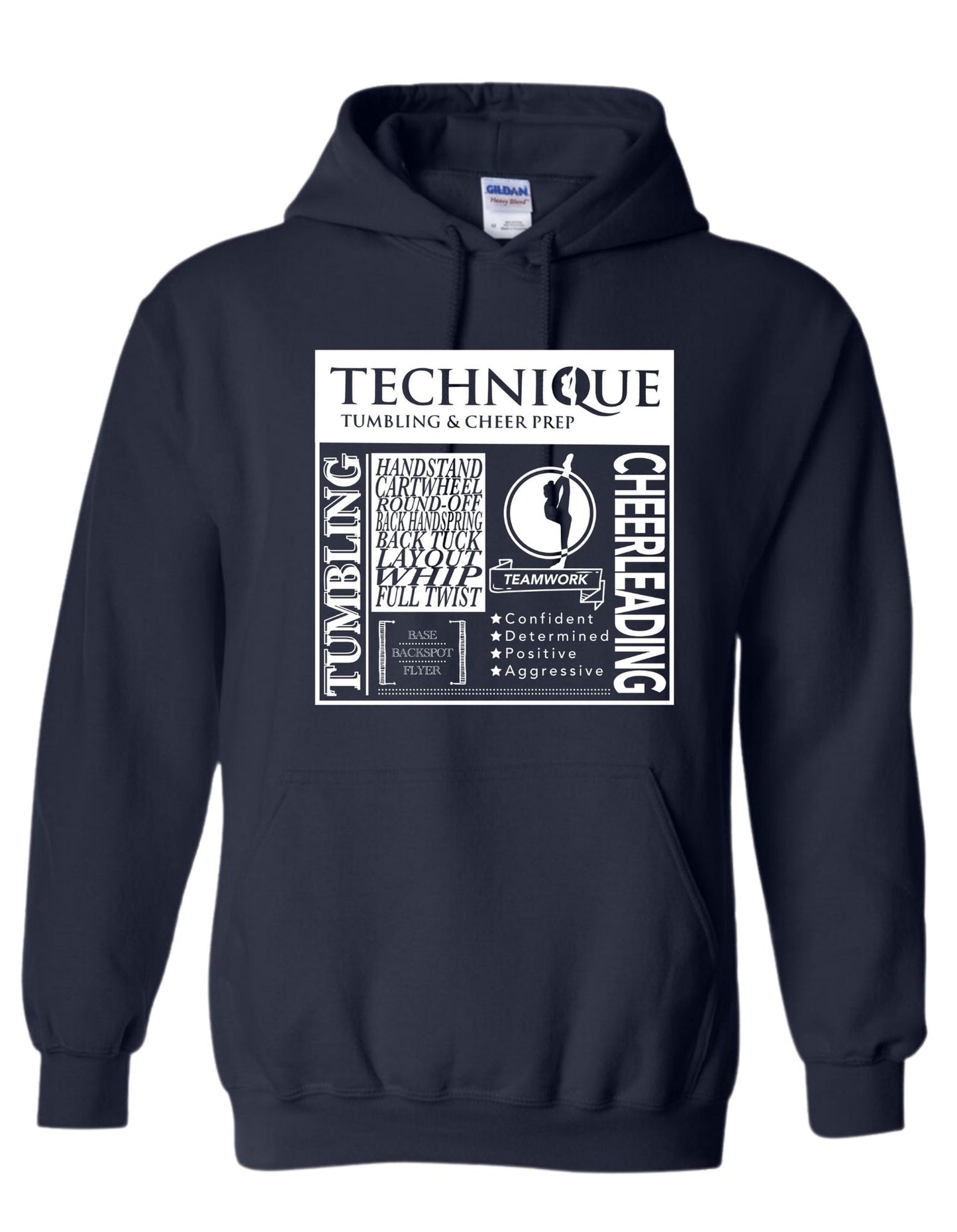 "Technique Words" Print on Heavy Blend Unisex Hoodie