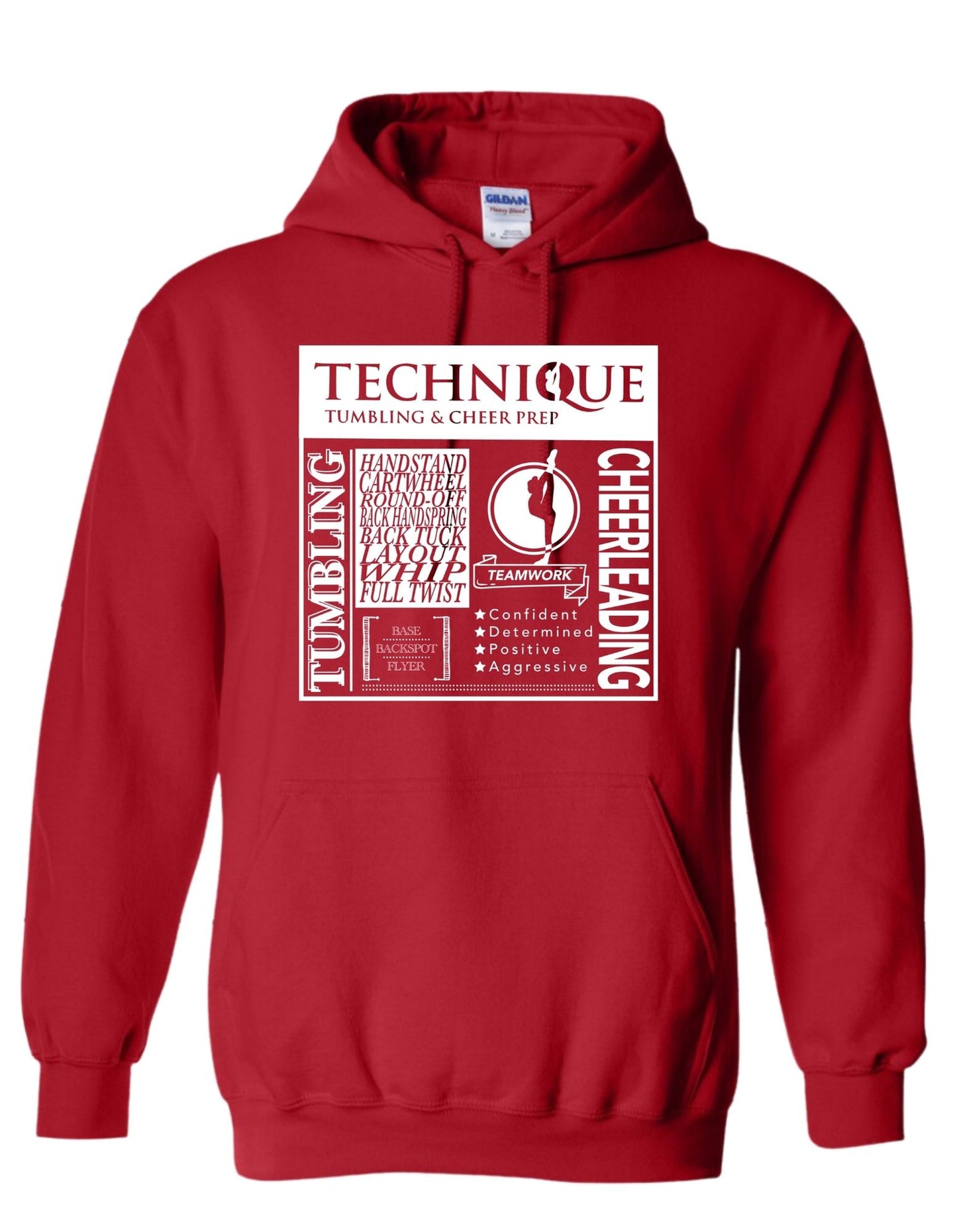 "Technique Words" Print on Heavy Blend Unisex Hoodie