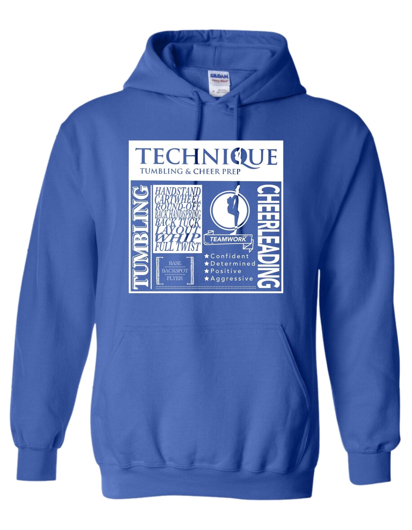 "Technique Words" Print on Heavy Blend Unisex Hoodie