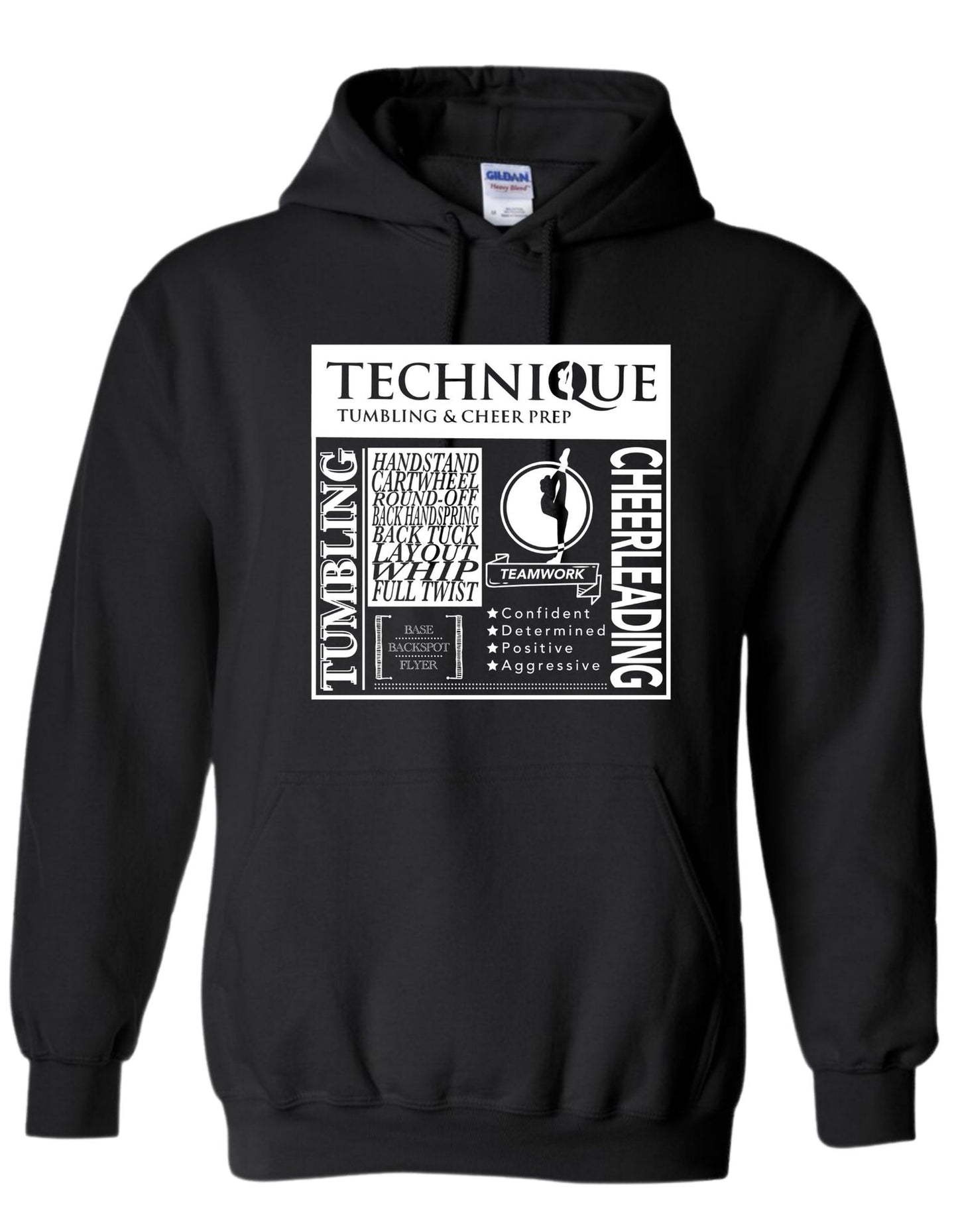 "Technique Words" Print on Heavy Blend Unisex Hoodie