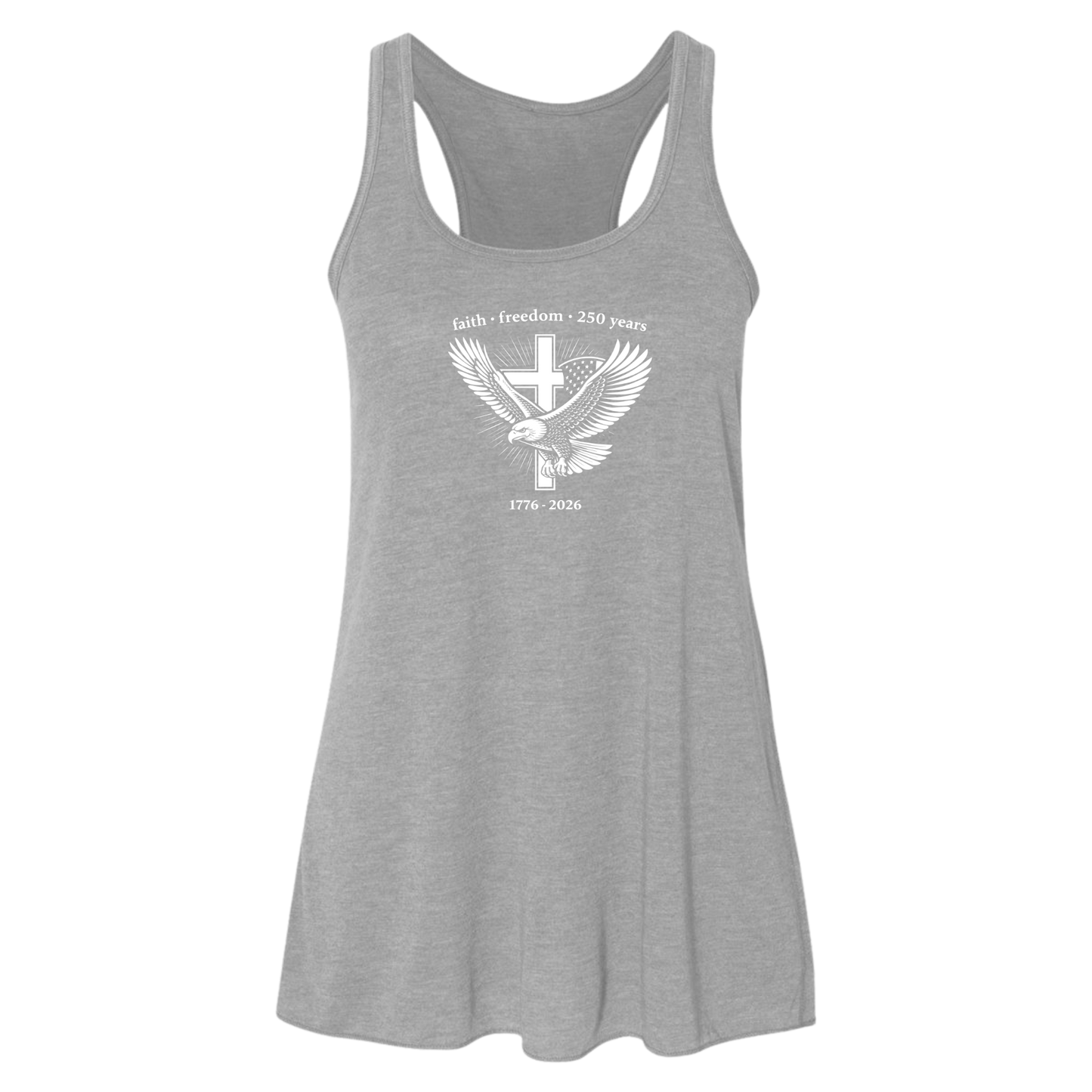 Women's Flowy Racerback Tank Top Faith & Freedom