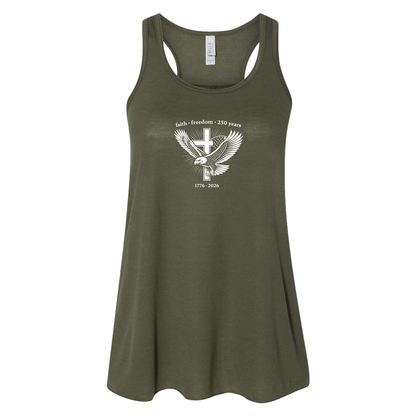 Women's Flowy Racerback Tank Top Faith & Freedom