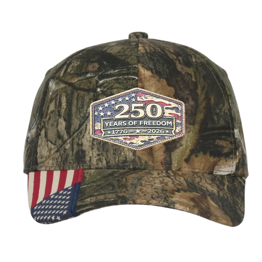 Outdoor Cap Mossy Oak/ US Flag with USA 250 Patch (3 patch options)